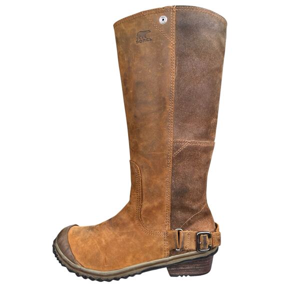 Sorel Women’s Slimboot Brown Leather Duck Boot Size US 7.5 - Picture 3 of 12